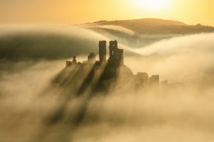 Corfe Castle, Dorset, England by Edyta Rice